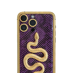 Caviar Luxury 24K Gold Customized iPhone 14 Pro Max 128 GB Leather Exotic Snake Limited Edition, UAE Version